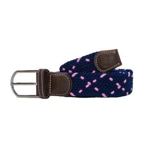NEW ROOSTAS men's hartford stretch belt in navy/pink